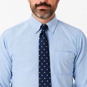 Brooks Brothers Navy with Yellow Rectangle Print 100% Silk Classic Tie